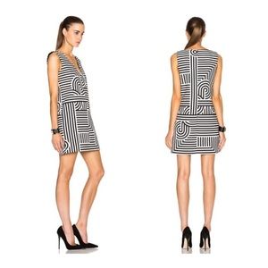 VICTORIA BECKHAM geometric print crepe mini dress